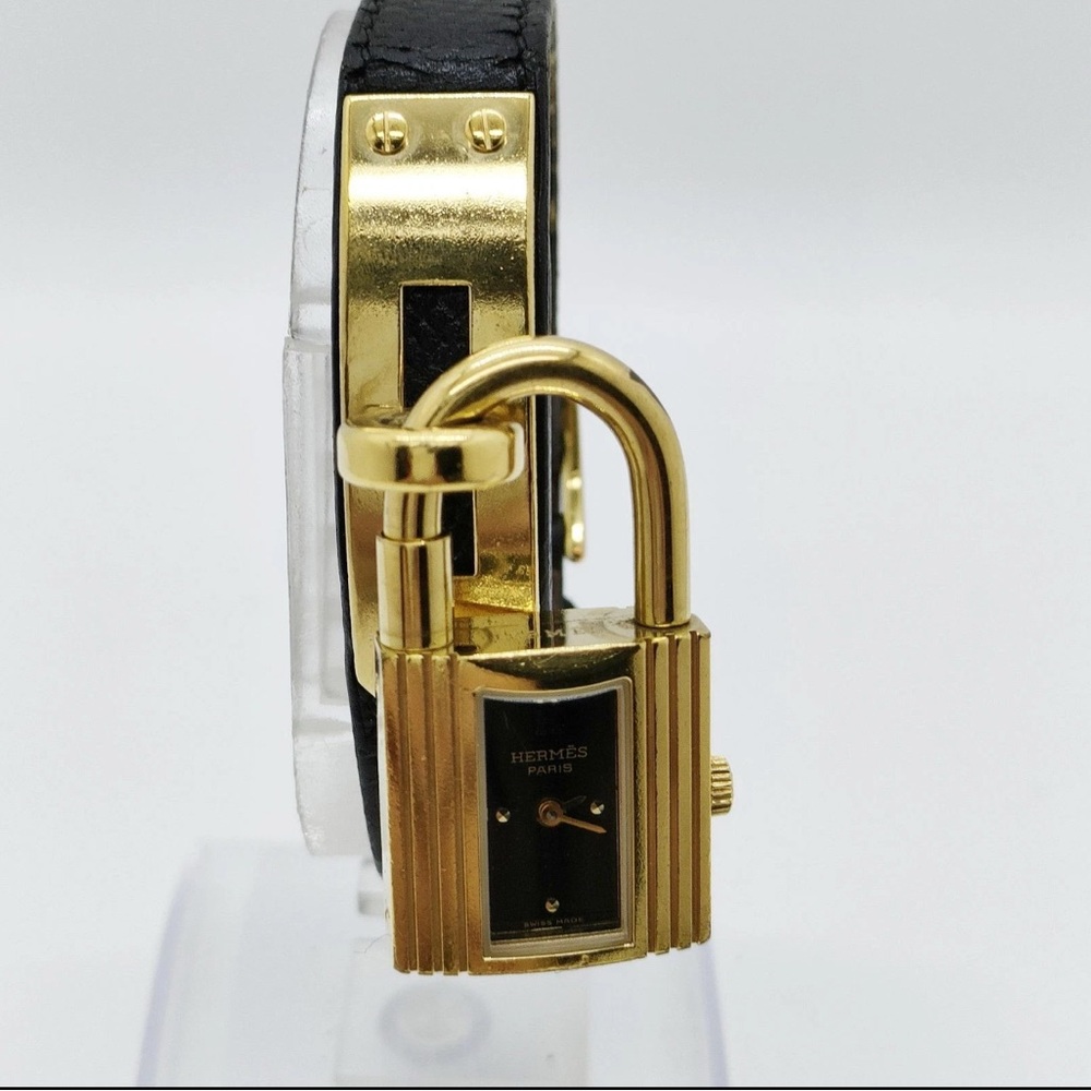 Hermès Kelly Gold and Black Lock Watch